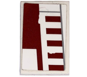 LEGO Tile 2 x 3 with Dark red Decor with 5 Stripes on right Sticker (26603)