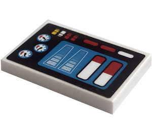 LEGO Tile 2 x 3 with Display, Gauges, Controll Panel Sticker (26603)