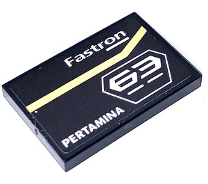 LEGO Tile 2 x 3 with Fastron 63 PERTAMINA (Right Door) Sticker (26603)