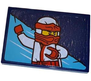 LEGO Tile 2 x 3 with Fighting Ninja Video Arcade Game (left) Sticker (26603)
