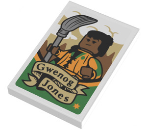 LEGO Tile 2 x 3 with ‘Gwenog Jones’ Poster Sticker