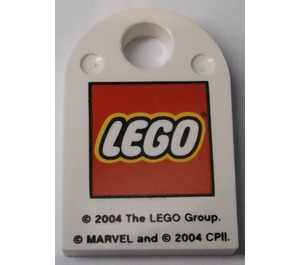 LEGO Tile 2 x 3 with Hole with Lego Logoand '© 2004 The LEGO Group. © 2004 MARVEL and CPII' (48995)