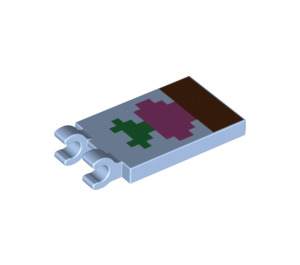 LEGO Tile 2 x 3 med Horisontal Clips med Minecraft radish (Tykk åpen 'O' klips) (30350 / 37163)