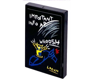 LEGO Tile 2 x 3 with Important Info Whoosh Logan Sticker