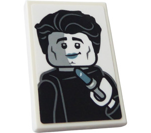 LEGO Fliese 2 x 3 mit Joey und Blau Lipstick Aufkleber (26603)