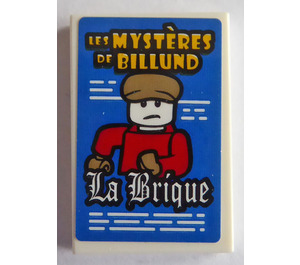 LEGO Fliese 2 x 3 mit 'LES MYSTERES DE BILLUND', 'La Brique' und Minifigure Aufkleber (26603)
