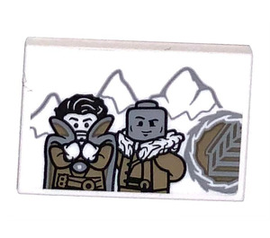 LEGO Tile 2 x 3 with Photo of Wong and Strange in Siberia Sticker (26603)