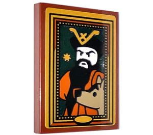 LEGO Tile 2 x 3 with Picture of Wizard with a Dog Sticker (26603)