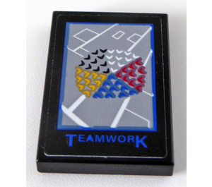 LEGO Tile 2 x 3 with 'TEAMWORK' Poster Sticker (26603)