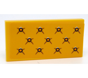 LEGO Fliese 2 x 4 Invertiert mit Gelb Moleskin Aufkleber (3395)