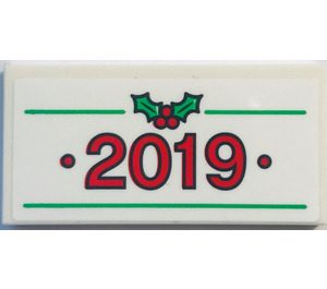 LEGO Tile 2 x 4 with 2019 Sticker (87079)