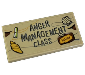 LEGO Fliese 2 x 4 mit Anger Management Class Aufkleber (87079)