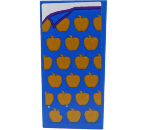 LEGO Tile 2 x 4 with Bedspread with Gold Apples Sticker (87079)