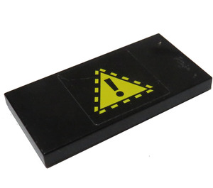 LEGO Tile 2 x 4 with Black Exclamation Mark in Yellow Triangle Sticker (87079)
