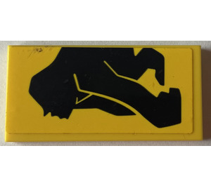 LEGO Tile 2 x 4 with Black Gorilla, Left Arm at Front Sticker (87079)