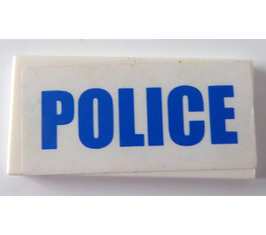 LEGO Tile 2 x 4 with Blue 'POLICE' Sticker (87079)