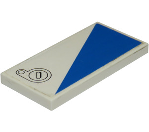 LEGO Tile 2 x 4 with Blue Triangle and Filler Cap Pattern Model Right Side Sticker (87079)