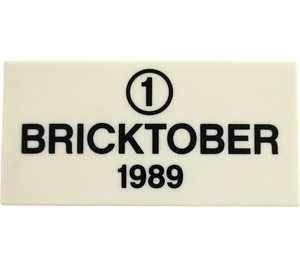 LEGO Tegel 2 x 4 met "BRICKTOBER 1989" (87079)