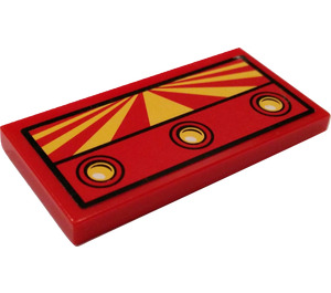 LEGO Tile 2 x 4 with Buttons and Red/Yellow Stripes Sticker (87079)