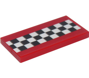LEGO Tile 2 x 4 with Chequered Flag Sticker (87079)