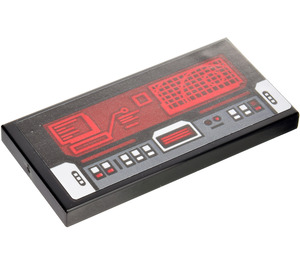 LEGO Tile 2 x 4 with Control Panel Sticker (87079)