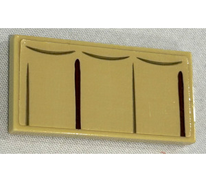 LEGO Tile 2 x 4 with Dark Brown and Dark Tan Lines Sticker (87079)
