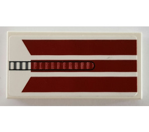 LEGO Tile 2 x 4 with Dark Red Stripes and Vent Sticker (87079)