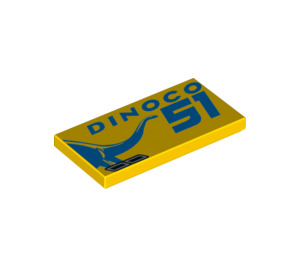 LEGO Tile 2 x 4 with 'DINOCO 51' on Right and Dinosaur (34362 / 87079)