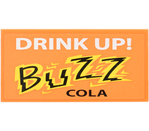LEGO Tile 2 x 4 with 'DRINK UP! BUZZ COLA' Sticker (87079)