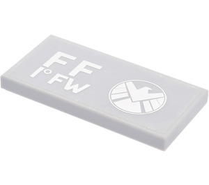 LEGO Tile 2 x 4 with FF 1° FW and SHIELD Logo (Right) Sticker (87079)