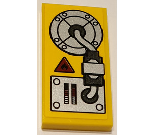 LEGO Tile 2 x 4 with Fire Danger Sign and Mechanical Sticker (87079)
