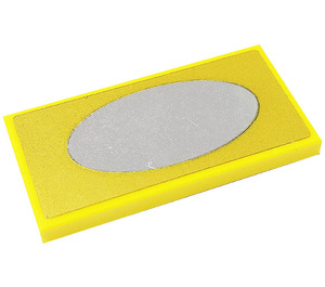 LEGO Tile 2 x 4 with Framed Oval Mirror Sticker (87079)