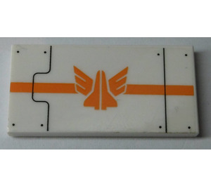 LEGO Tile 2 x 4 with Galaxy Squad Logo, Orange Stripes and Rivets Sticker (87079)