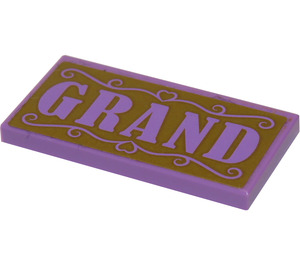 LEGO Tile 2 x 4 with GRAND Sign Sticker (87079)