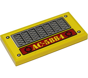 LEGO Tile 2 x 4 with Grille, 'AC-5884' Sticker (87079)