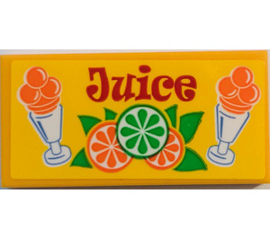 LEGO Tile 2 x 4 with Juice Sticker (87079)