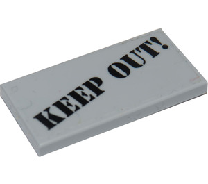 LEGO Tile 2 x 4 with Keep Out Sticker (87079)