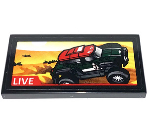 LEGO Tile 2 x 4 with Live TV Screen Mini in Green Sticker (87079)
