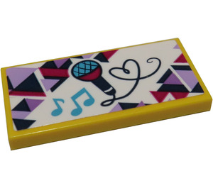 LEGO Tile 2 x 4 with Microphone and Musical Notes Sticker (87079)