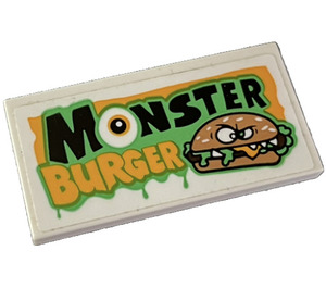 LEGO Tile 2 x 4 with Monster Burger Sticker (87079)