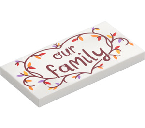 LEGO Tuile 2 x 4 avec "our family" (87079 / 107005)