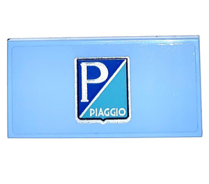 LEGO Tile 2 x 4 with P Piaggio Sticker (87079)