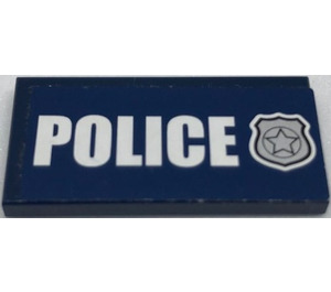 LEGO Tile 2 x 4 with POLICE and badge Sticker (87079)
