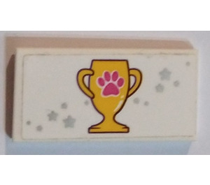 LEGO Tile 2 x 4 with Puppy paw print trophy Sticker (87079)