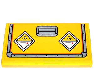 LEGO Tile 2 x 4 with Radioactive Signs Sticker (87079)