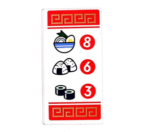 LEGO Tile 2 x 4 with Ramen and Sushi Sticker (87079)