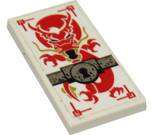 LEGO Tile 2 x 4 with Red Dragon and Lock Sticker (87079)