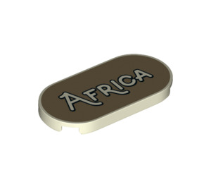 LEGO Tile 2 x 4 with Rounded Ends with Africa (66857 / 80056)