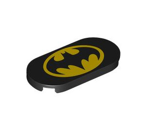 LEGO Tile 2 x 4 with Rounded Ends with Batman Logo (66857 / 104311)