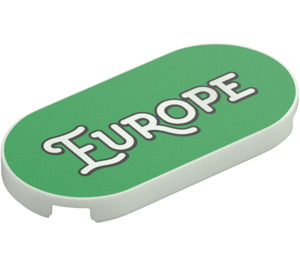 LEGO Tile 2 x 4 with Rounded Ends with Europe (66857 / 78972)